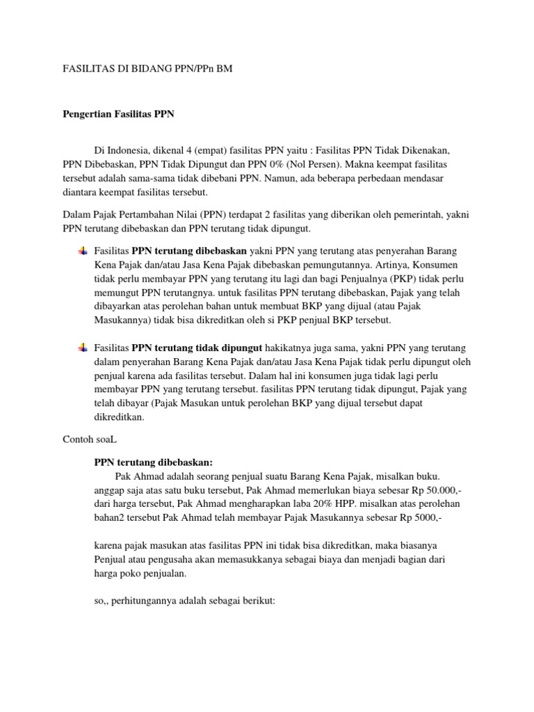 Fasilitas Ppn Dan Ppnbm