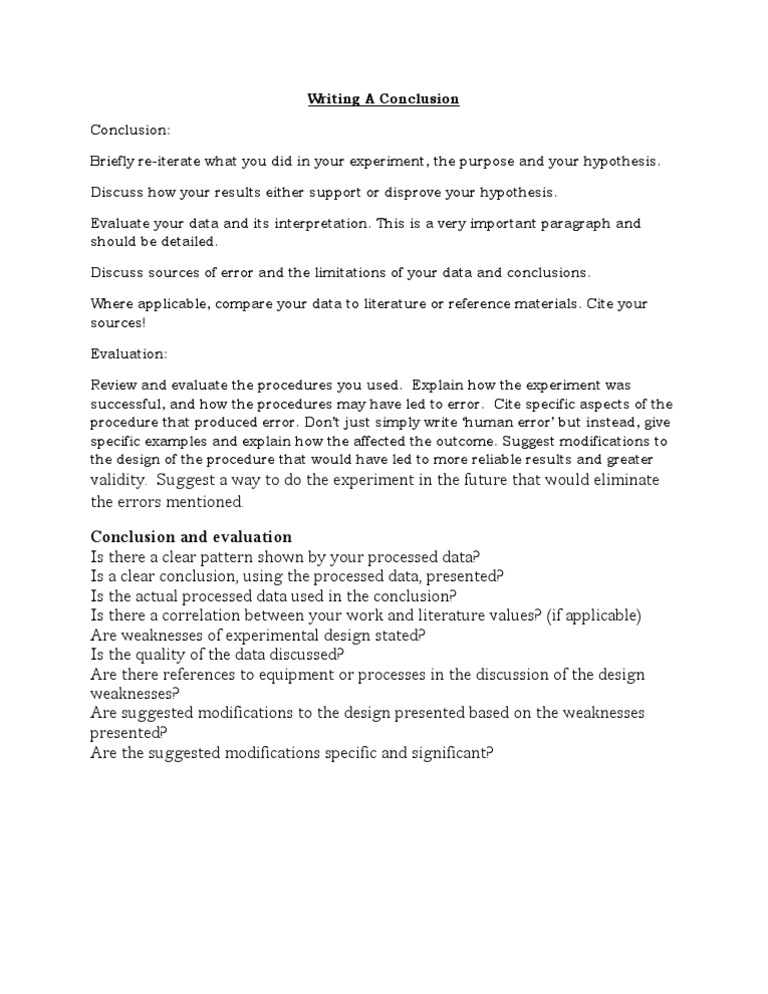 How to Write a Scientific Conclusion | PDF | Career & Growth