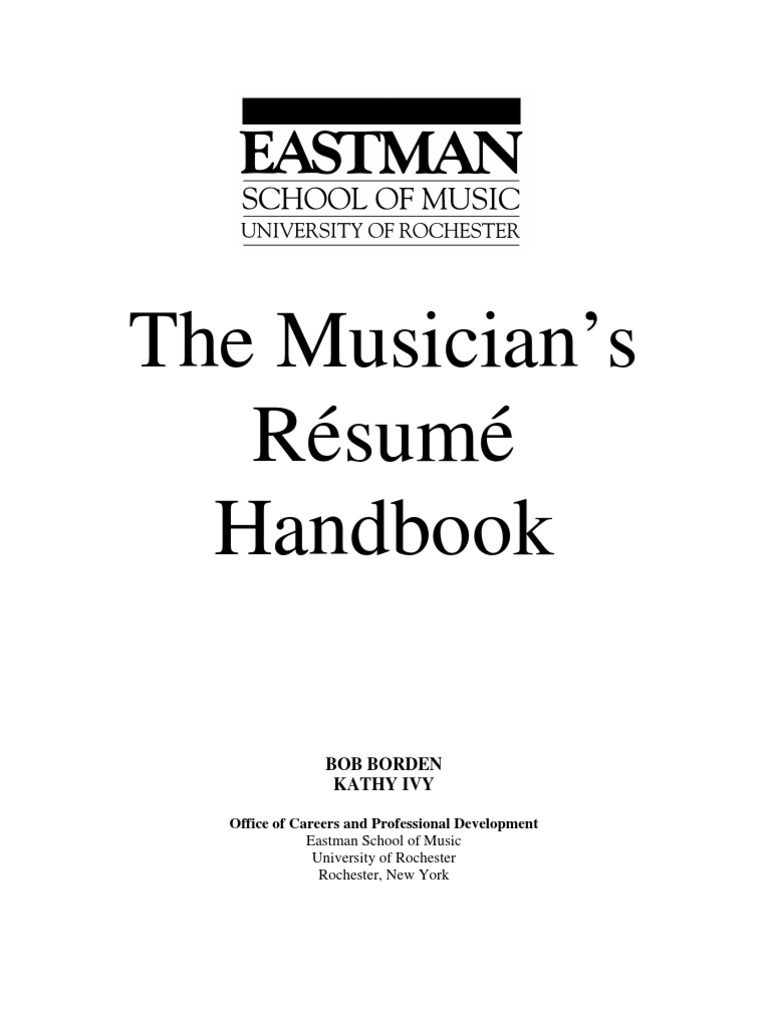 musician's resume guide Résumé Orchestras Free 30day Trial Scribd