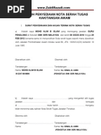 Contoh Nota Serah Tugas Kakitangan Awam (Guru)