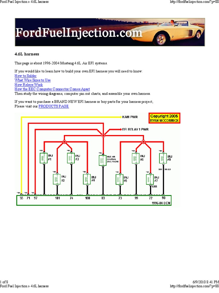 free ford mustang wiring diagrams on Ford 4 6l Engine Wiring Harness Fuel Injection Automotive