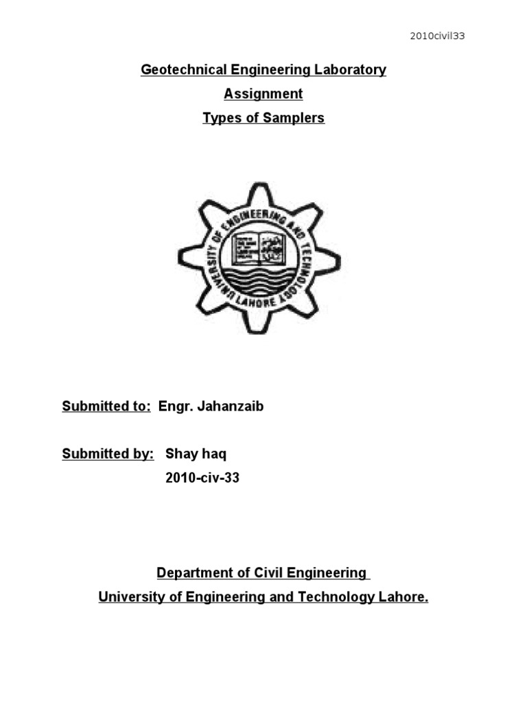 Types of Samplers PDF Geotechnical Engineering Soil