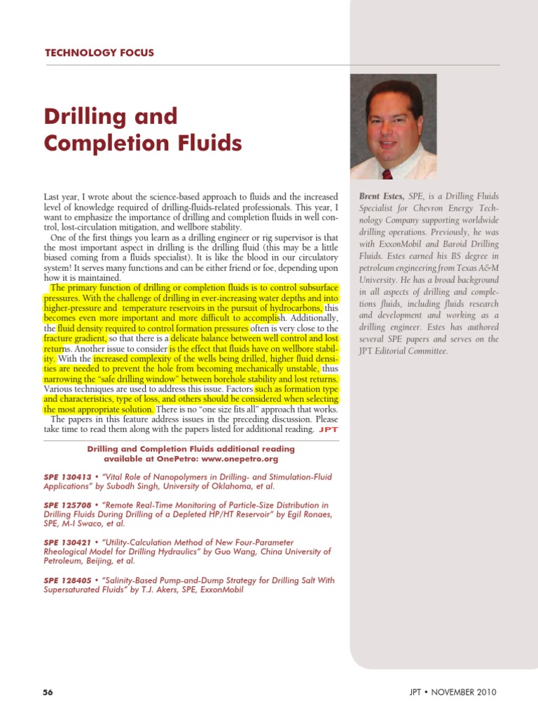 Drilling and Complwtion Fluids | PDF | Oil Well | Petroleum Reservoir