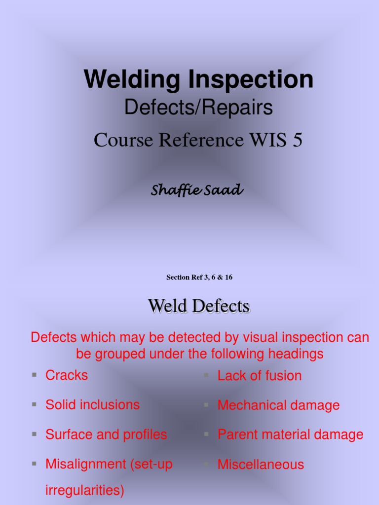 Welding Defects and Inspection Guide | PDF | Welding | Construction
