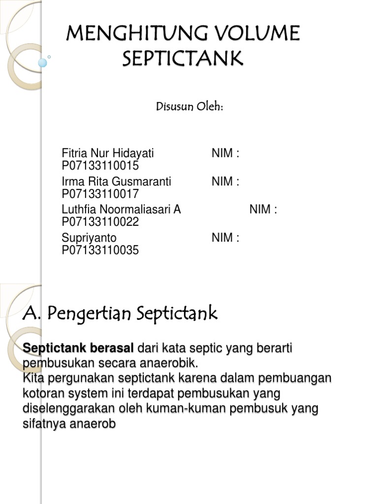 ppt . Menghitung vol septictank