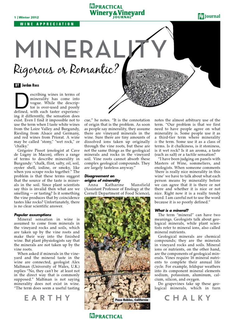 Minerality of Wines PDF Wine Taste
