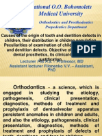 National O.O. Bohomolets Medical University: Orthodontics and Prosthodontics Propedeutics Department