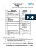 Research Programmes On Offer: July 2013 Cycle