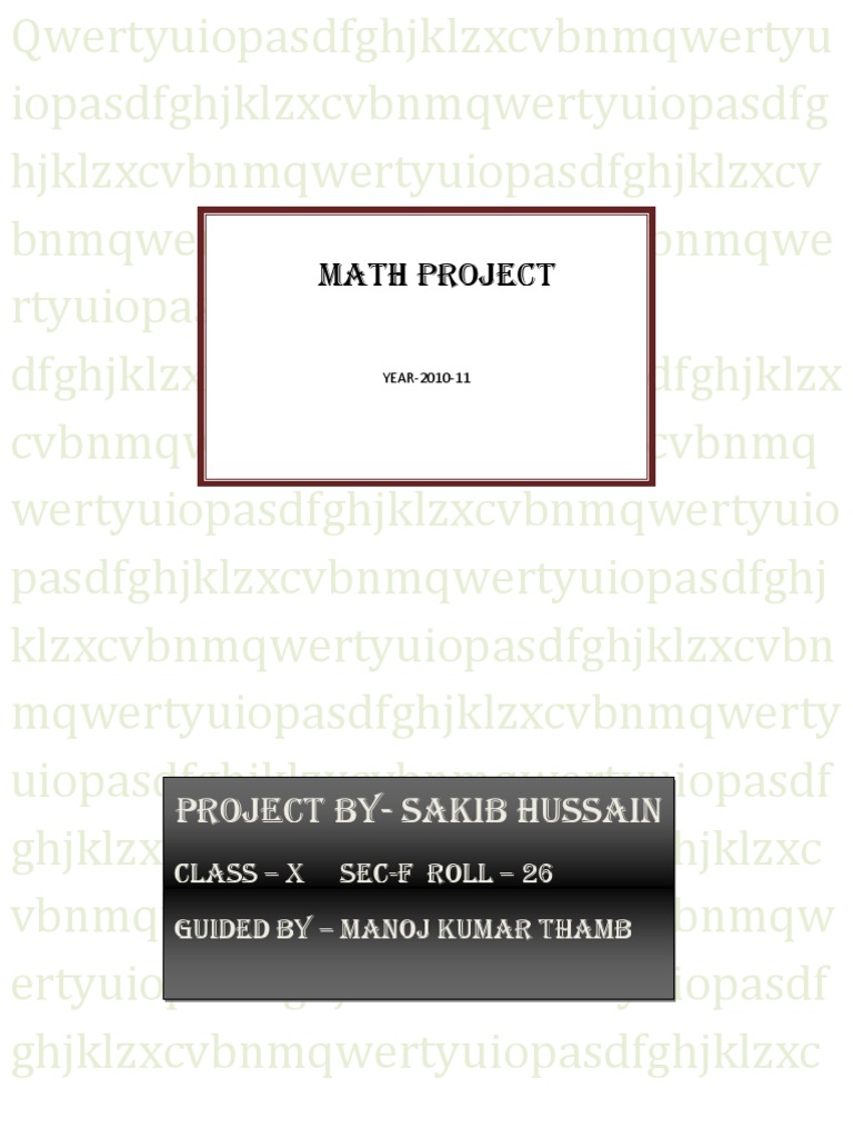 Math Project: PROJECT BY-sakib Hussain | PDF