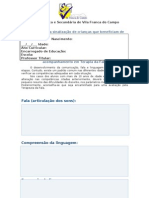 Ficha de Sinalização de Terapia Da Fala (10 Anos)