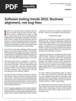 Software Testing Trends 2012 Business Alignment Not Bug Fixes