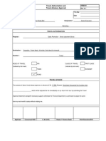 Travel Authorization and Travel Advance Approval: HRM/001 Rev. DT