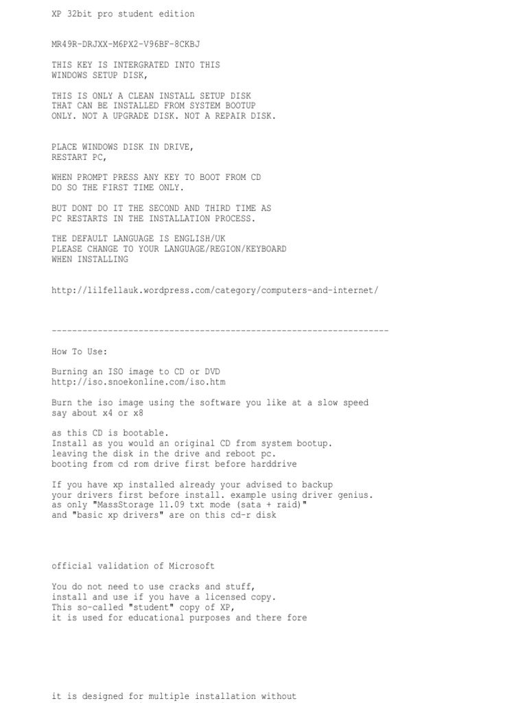 Student Edition XP Installation Guide | PDF | Booting | Windows Xp