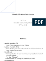 Chemical Process Calculations: CHE F211 Humidity and Humidity Charts 9 Nov 2012