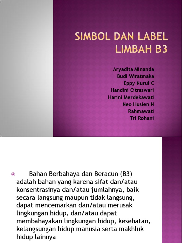 PPT Simbol Dan Label Limbah B3 1 