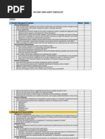 Iso 9001:2000 Audit Checklist: 4 Quality Management System Status Notes