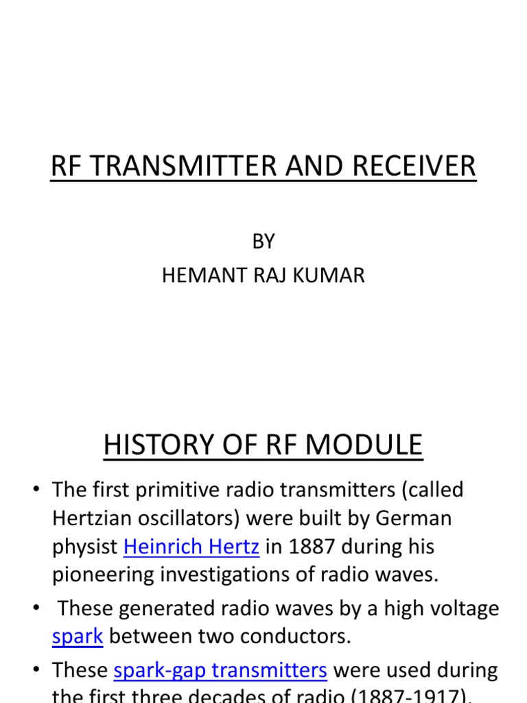RF Transmitter and Receiver Overview | PDF | Transmitter | Radio