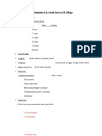 Questionnaire For Social Survey of Village: Demographic Profile