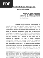 A Objetividade do Princípio da Insignificância