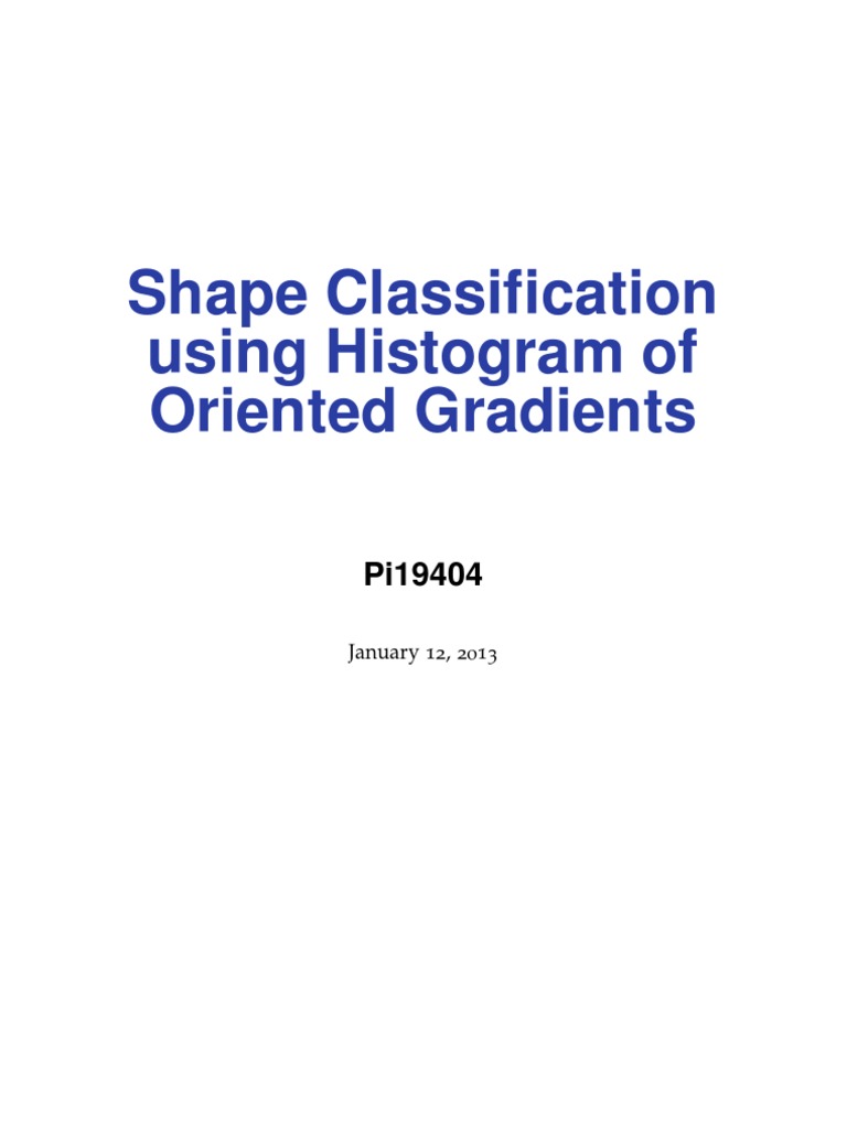 Shape Classification with HOG Method | PDF | Computer Vision ...