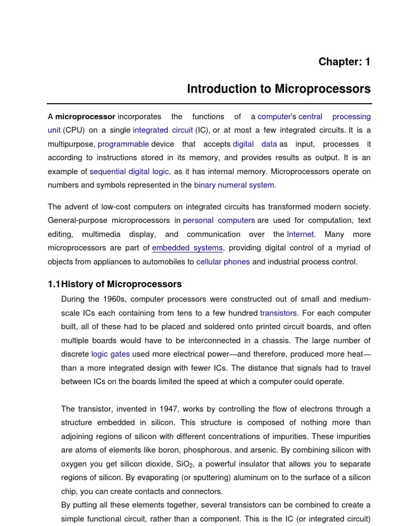 Microprocessors Seminar PDF Central Processing Unit Instruction Set