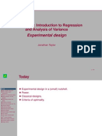 Experimental Design: Statistics 203: Introduction To Regression and Analysis of Variance