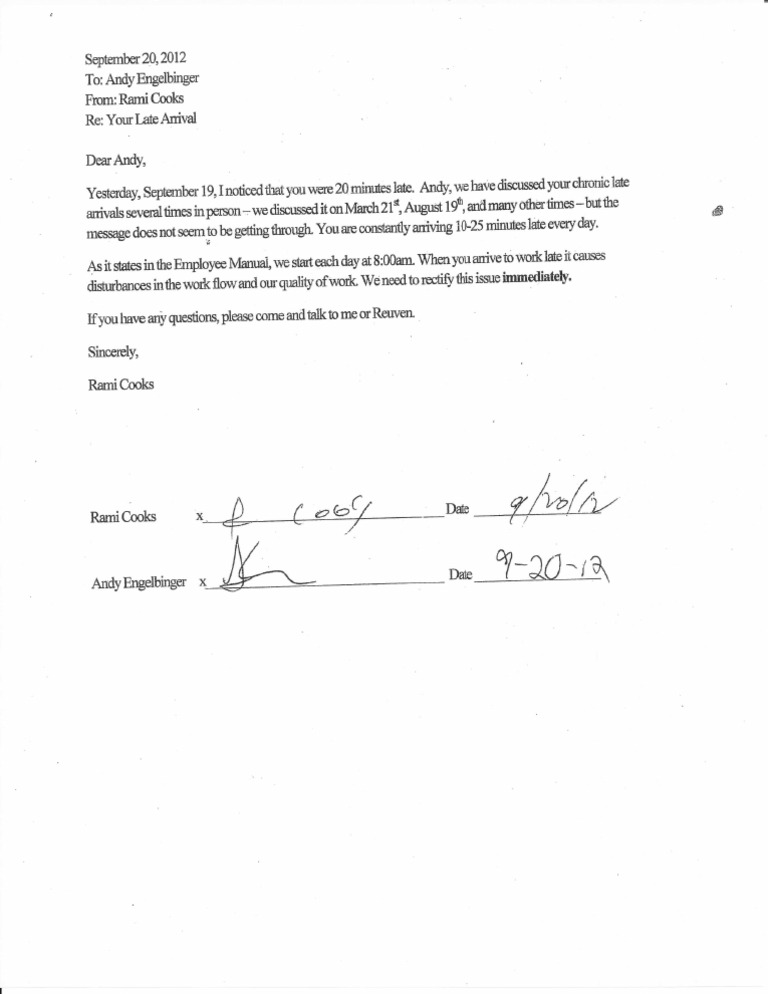 Employee Punctuality Concern Notice | PDF | Minneapolis | Minnesota
