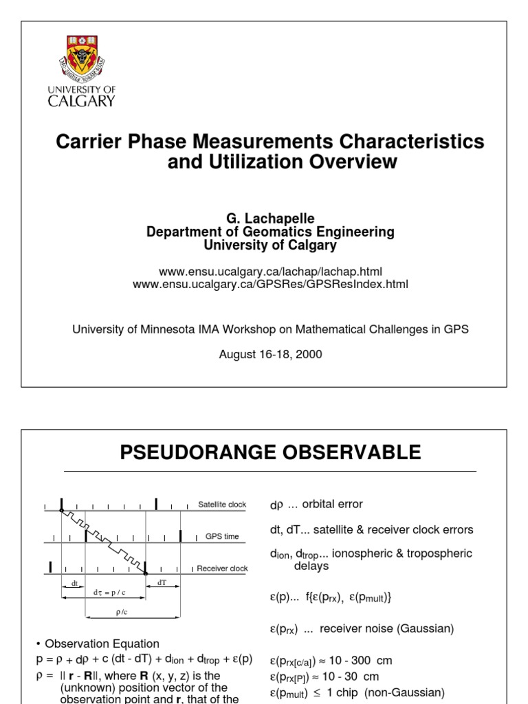 Comparison Between Code And Carrier Phase Measurement – UVCS