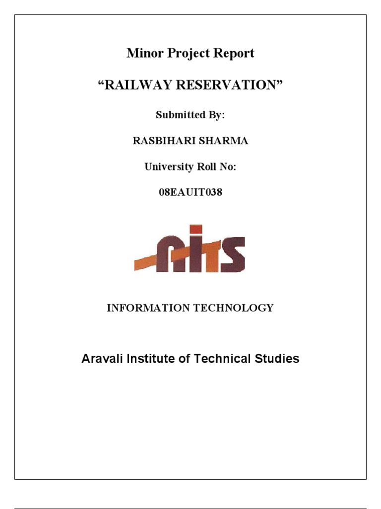 SRS for Railway Reservation System | PDF | Interactive Voice Response ...