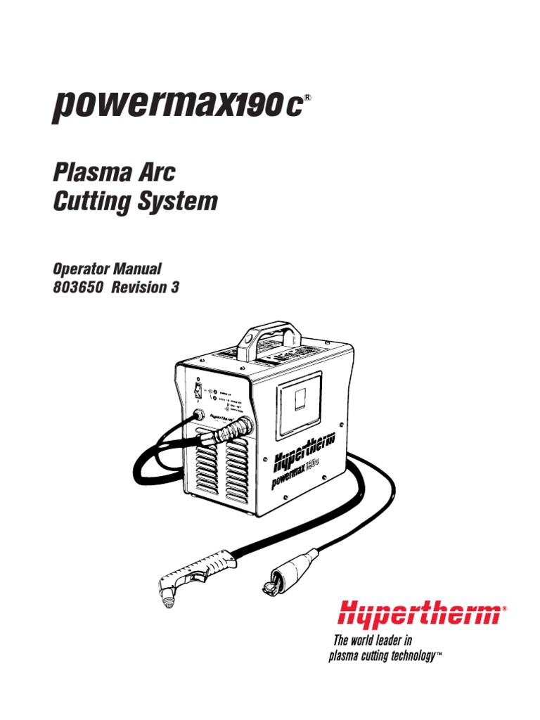 Hypertherm Powermax 190C Plasma Operator Manual 3 PDF