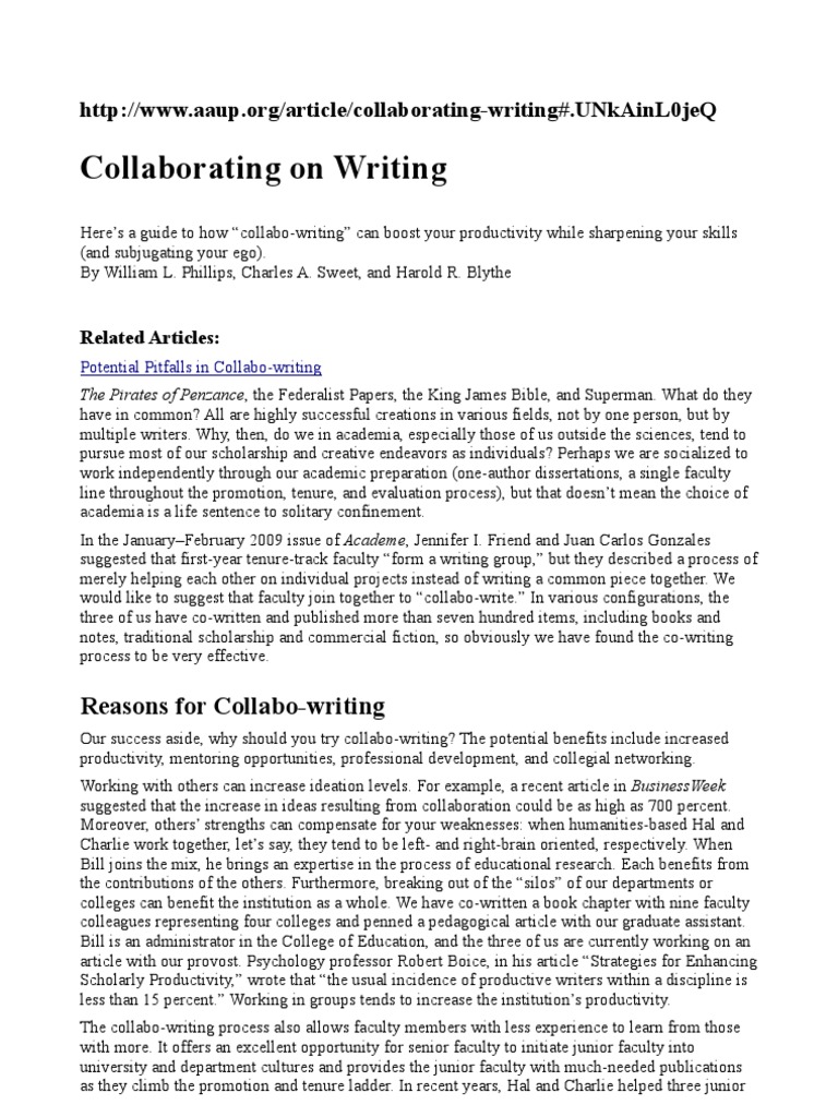 Benefits of Collaborative Writing | PDF | Expert | Cognition