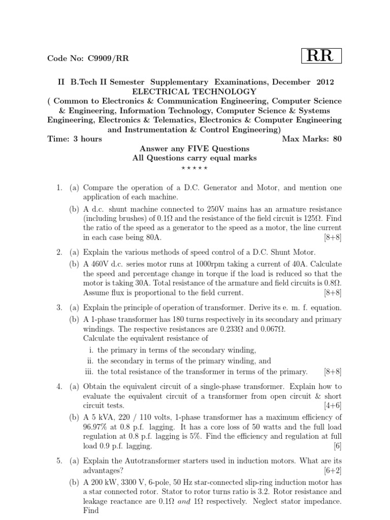 Btech 2nd year question paper pdf gas compressor operational