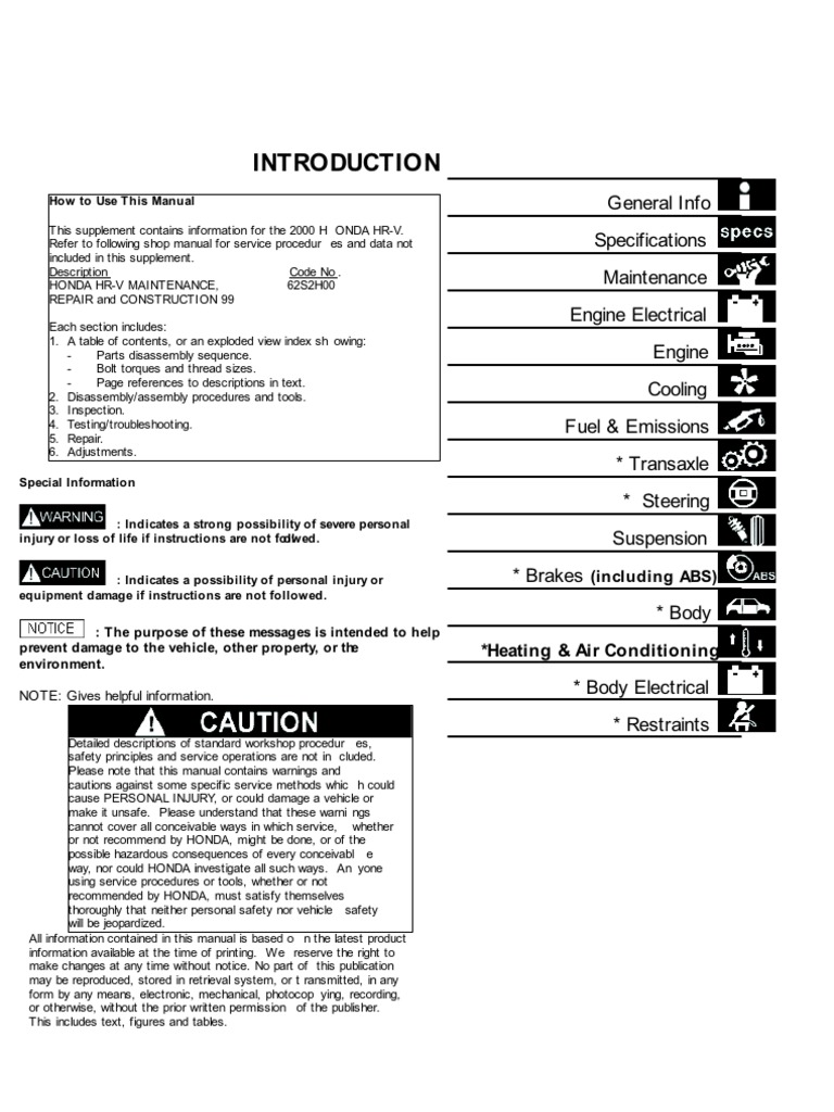2019 Honda HR-V ➜ Owner's Manual in PDF