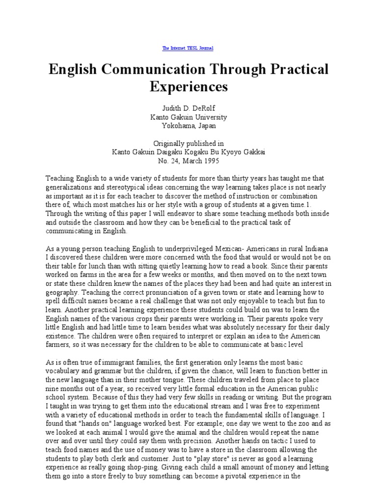 Practical English Teaching Methods | PDF | Second Language | Language ...