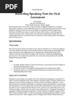 Recording Speaking Tests For Oral Assessment