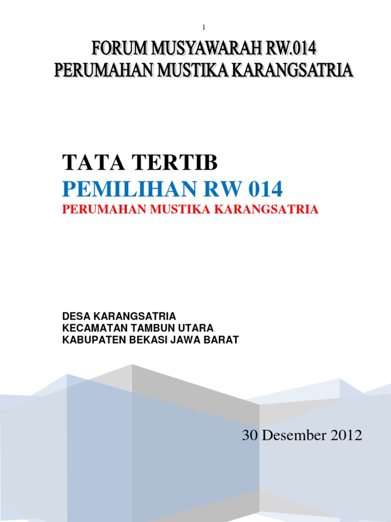 Tata Tertib Pemilihan Ketua RW.014 | PDF