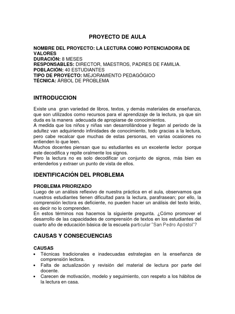 Proyecto de Aula Te Proyecto Nos Muy Bueno para La Enseñanza de Los ...