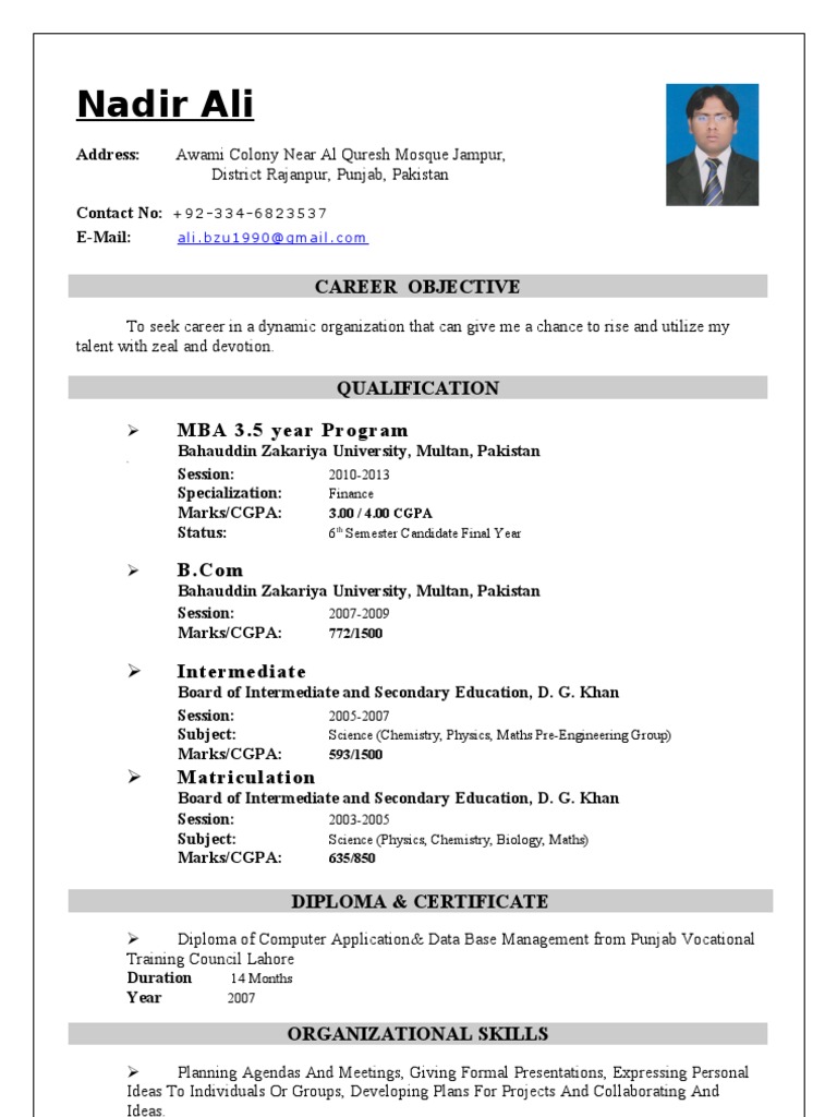 Nadir Ali CV Final | PDF | Career & Growth | Computers