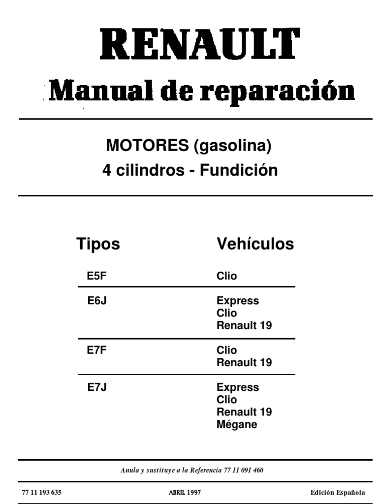 Manual de Motor Renault 1.4 Energy (Clio,r19,Etc) renault scenic wiring diagram download 