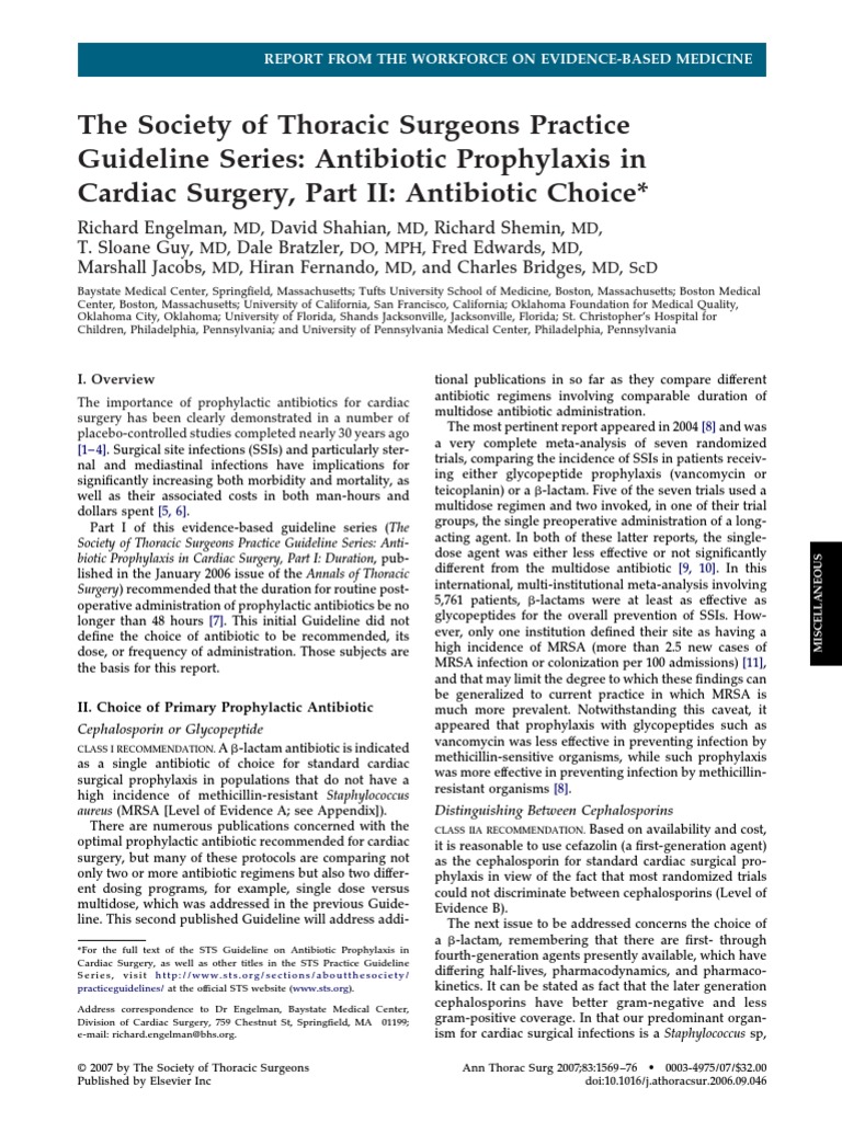 Antibiotic Prophylaxis in Cardiac Surgery Abx Choice 2007 PDF