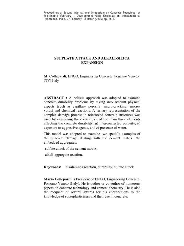 Sulphate Attack in Concrete | PDF | Concrete | Reinforced Concrete