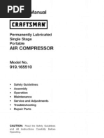 Craftsman Air Compressor Model 919-165510