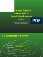 Automata Theory: CS411-2004F-13 Unrestricted Grammars