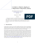 Beginner's Guide to Matrix Algebra & Linear Regression in Stata
