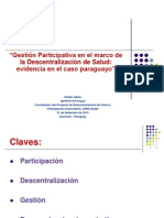 Descentralizacion y Participacion en Salud