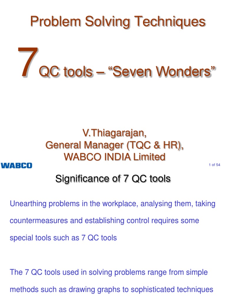 7 QC Tools for Effective Problem Solving | PDF | Correlation And ...