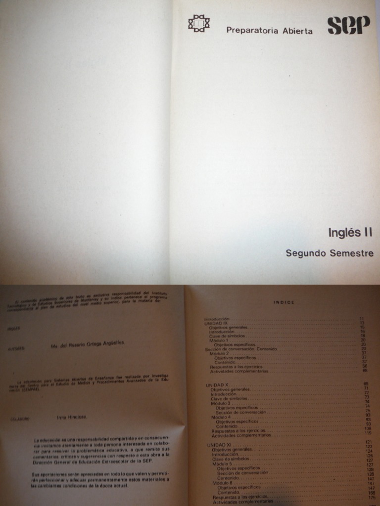 LIBRO Ingles II Prepa Abierta Parte 1 | PDF