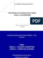 Plano Diretor de Transporte sobre Trilhos das Linhas 2 e 3 do Metrô de Belo Horizonte