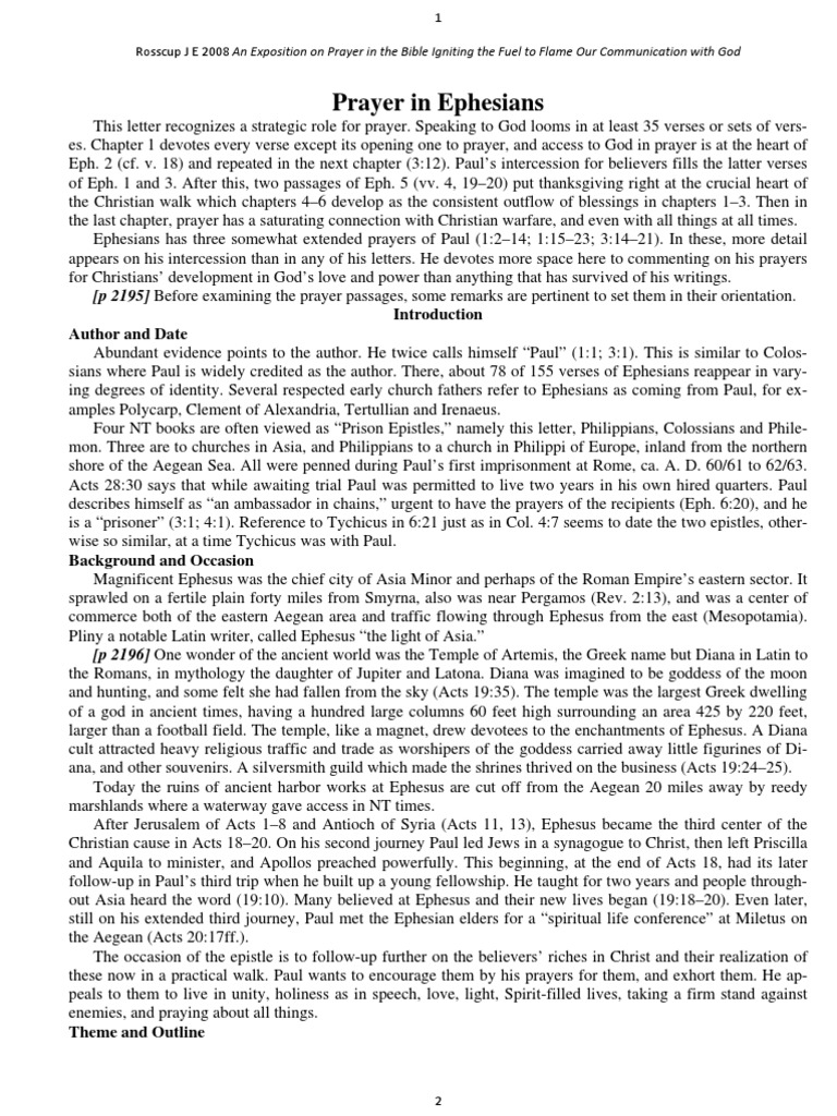 Ephesians: The Power of Prayer | PDF | Paul The Apostle | Epistle To ...