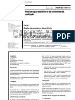 NBR ISO 10011-3 - Auditoria de Sistemas Da Qualidade - Norma Cancelada